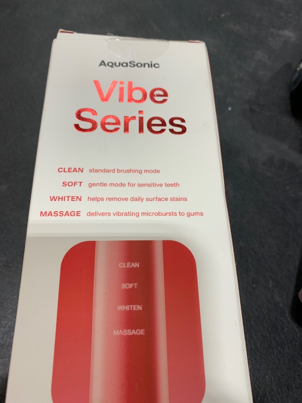 Photo 1 of Aquasonic Vibe Series Ultra-Whitening Toothbrush – ADA Accepted Electric Toothbrush - 8 Brush Heads & Travel Case – 40,000 VPM Motor & Wireless Charging - 4 Modes w Smart Timer – Ruby