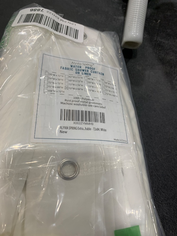 Photo 1 of ALYVIA SPRING Extra Long Fabric Shower Curtain Liner Waterproof - 72" x 84", Soft & Lightweight XL Shower Curtain with Magnets, Machine Washable - 72x84, White