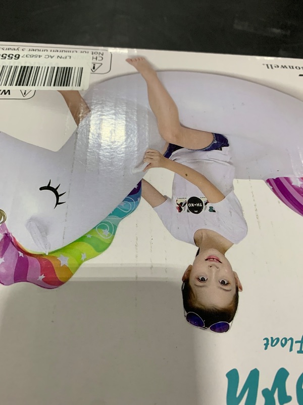 Photo 1 of Jasonwell Big Inflatable Unicorn Pool Float Floatie Ride On with Fast Valves Large Rideable Blow Up Summer Beach Swimming Pool Party Lounge Raft Decorations Toys for Kids Adults