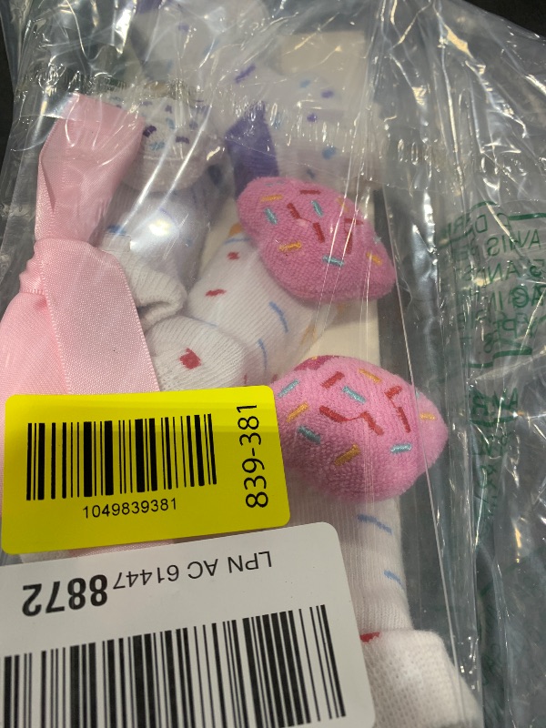 Photo 1 of PUPPET Baby Girl Rattle Socks for 0-6 Months Dessert Themed Set Ice Cream Donut Cupcake Infant Adorable Socks Series