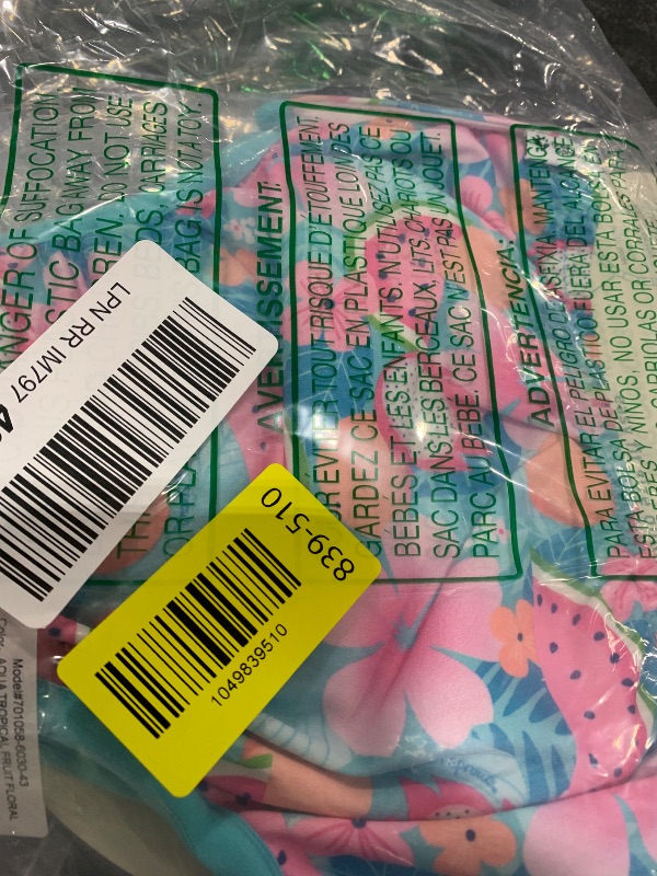 Photo 1 of green sprouts Snap Reusable Absorbent Swimsuit Diaper, Aqua Tropical Fruit Floral, 12 Months