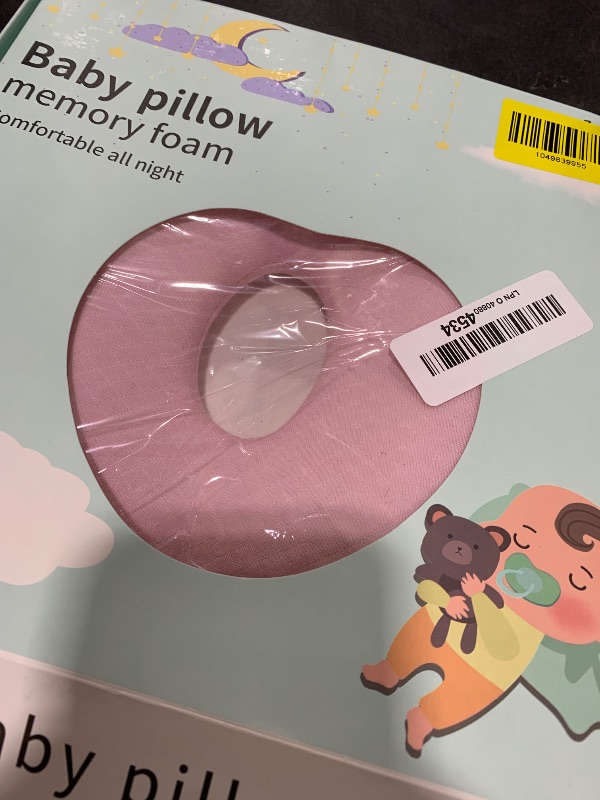 Photo 1 of MarBoost Soft and Breathable Baby Pillow with Memory Foam and Bear Design (Pink)