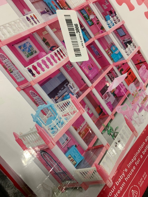 Photo 1 of Doll House, Dream Dollhouse for Girls Pretend-Play DIY Dollhouse Kit - 4-Story 11 Rooms Playhouse with 4 Dolls Toy Figures, Furniture and Accessories Set Gift Toy for Kids Ages 3 4 5 6 7 8+