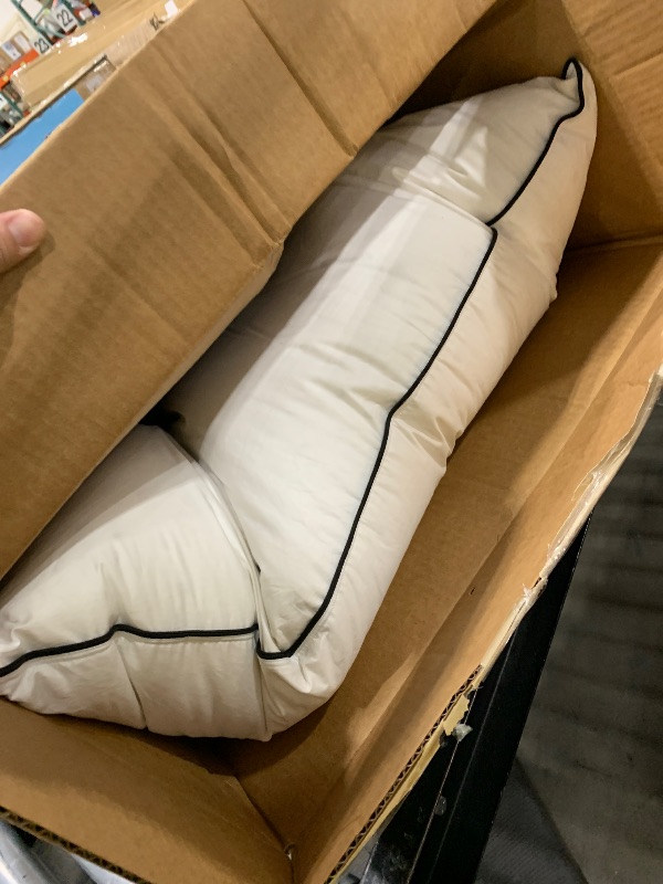 Photo 1 of HYVIF Luxury Hotel Style Bed Down Pillow King Size - 650+Fill Power Soft and Cozy - 100% Cotton Shell 500 Thread Count White Pillows for Side, Stomach Sleepers -Pack of 1 (20 x 28”)