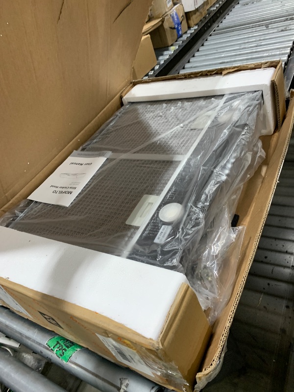 Photo 1 of 30 Inch Range Hood Under Cabinet Convertible Ducted/Ductless - 550CFM 3-Speed Black Kitchen Vent Hood with Touch Control, 2 LED Lights, 6-Layer Stainless Steel Grease Filters & Charcoal Filter