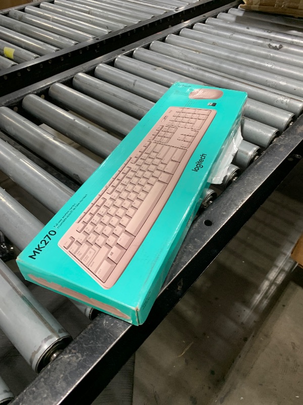 Photo 1 of Logitech MK270 Wireless Keyboard and Mouse Combo for Windows, 2.4 GHz, 8 Multimedia Keys, PC, Laptop, Wireless Keyboard Compact Mouse Combo - Rose