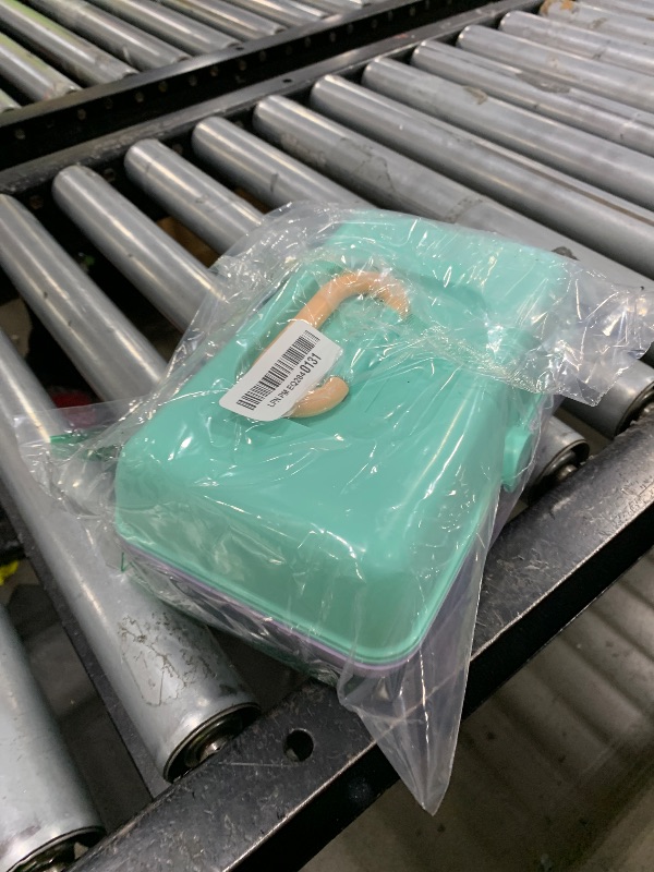 Photo 1 of Caboodles Pretty in Petite Makeup Box, Two-Tone Seafoam on Lavender, Hard Plastic Organizer Box, 2 Swivel Trays, Fashion Mirror, Secure Latch for Safe Travel