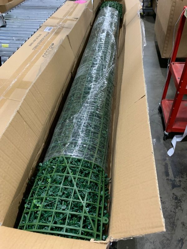 Photo 1 of ODTORY Artificial Ivy Privacy Fence Wall Screen: 6FT X 12FT (72 sqft) UV-Anti Faux Boxwood Roll Panels Greenery Backdrop Ivy Vine Leaf Hedges Fence Panels for Indoor Outdoor Green Decor