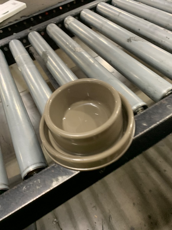 Photo 1 of GRPET Ants Away Dog Bowl Cat Puppy Food Bowls Round No Spill Eating Feeder for Small Animals Brown S