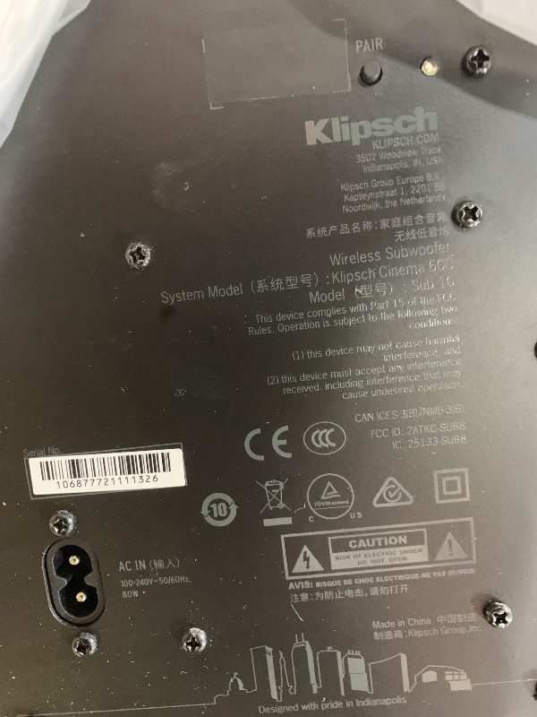 Photo 1 of Klipsch Cinema 600 Sound Bar 3.1 Home Theater System with HDMI-ARC for Easy Set-Up, Black