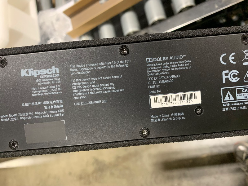Photo 1 of Klipsch Cinema 600 Sound Bar 3.1 Home Theater System with HDMI-ARC for Easy Set-Up, Black