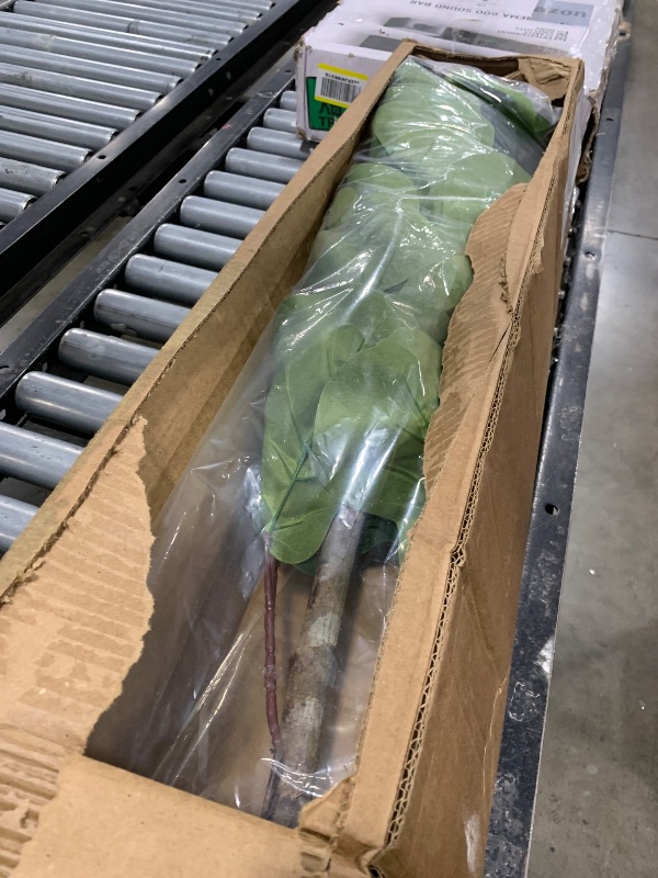 Photo 1 of Cypress & Alabaster Handmade 5ft Fiddle Leaf Fig Ficus Lyrata Artificial Tree with Ethically Sourced Real Wood Trunks, Hypoallergenic, 5-Foot, Green