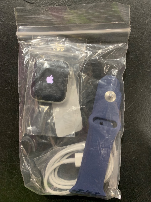 Photo 1 of Apple Watch SE (2nd Gen) [GPS 40mm] Smartwatch with Silver Aluminum Case with Denim Sport Band S/M. Fitness and Sleep Trackers, Crash Detection, Heart Rate Monitor, Retina Display