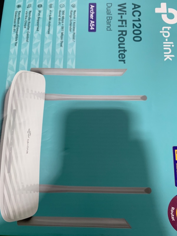 Photo 1 of TP-Link AC1200 WiFi Router (Archer A54) - Dual Band Wireless Internet Router, 4 x 10/100 Mbps Fast Ethernet Ports, EasyMesh Compatible, Support Guest WiFi, Access Point Mode, IPv6 & Parental Controls