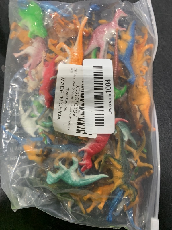 Photo 1 of OuMuaMua Dinosaur Toys, Plastic Mini Dinosaur Figure Toy Set Including T-rex, Stegosaurus, Monoclonius for Kids Toddler Dinosaur Birthday Party Favors, Christmas Easter Eggs Filler Gifts, 78 Pack