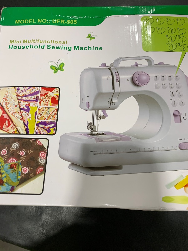 Photo 1 of Sewing Machine for Beginners & Kids, Mini Portable Sewing Machines with 12 Built-in Stitch Patterns, 2-Speed Foot Pedal, Perfect for Teaching Daughter Granddaughter to Sew(with 27 Pieces Sewing Kit)