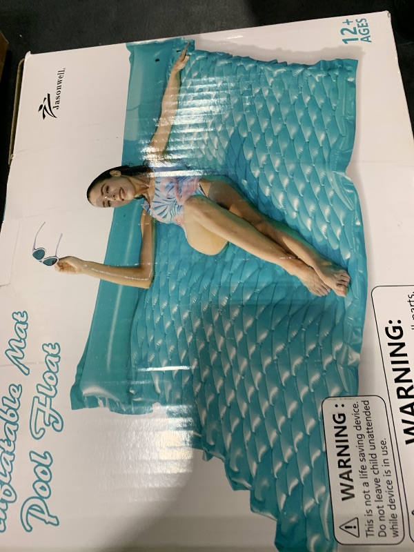 Photo 1 of Jasonwell Floating Mat Pool Floats - Giant Inflatable Pool Float Lake Raft Lounge Floating Water Mat for Swimming Pool Floatie Lounger Beach Pool Party Toy for Adults & Kids
