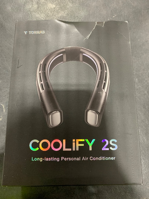 Photo 1 of TORRAS 2025 COOLiFY 2S Neck Fan, 3 Model, 3-28H Extended Battery Life, Neck Fans that Blow Cold Air, Neck Air Conditioner, Cooling Neck Fan for Work,Hiking,Travel. Gifts for Dad Husband Father, Black