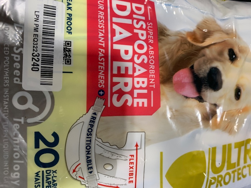 Photo 1 of Paw Inspired 20ct Disposable Dog Diapers | Female Dog Diapers Ultra Protection | Diapers for Dogs in Heat, Excitable Urination, or Incontinence (X-Large)