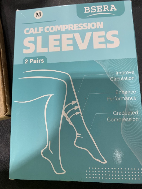 Photo 1 of BSERA Calf Compression Sleeve Women, 2 Pairs 20-30mmHg Footless Compression Socks Stockings for Calf Support, Circulation, Swelling, Shin Splints, Varicose Veins, Recovery