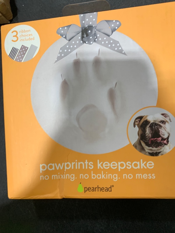 Photo 1 of Pearhead Pet Paw Print Keepsake Ornament Kit - DIY Hanging Clay Keepsake for Dogs & Cats, Pet's First Christmas Ornament, Customized Family Ornament, 3 Ribbons