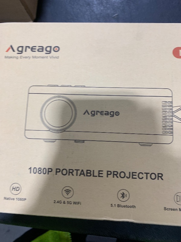Photo 1 of 15000 Lumens Outdoor Movie Projector - Native 1080P HD Portable Projector with WiFi 6/Bluetooth 5.2, Compatible with iPhone, Android, Fire Stick, PS5, Xbox(USB-C Cable) ±15° Keystone