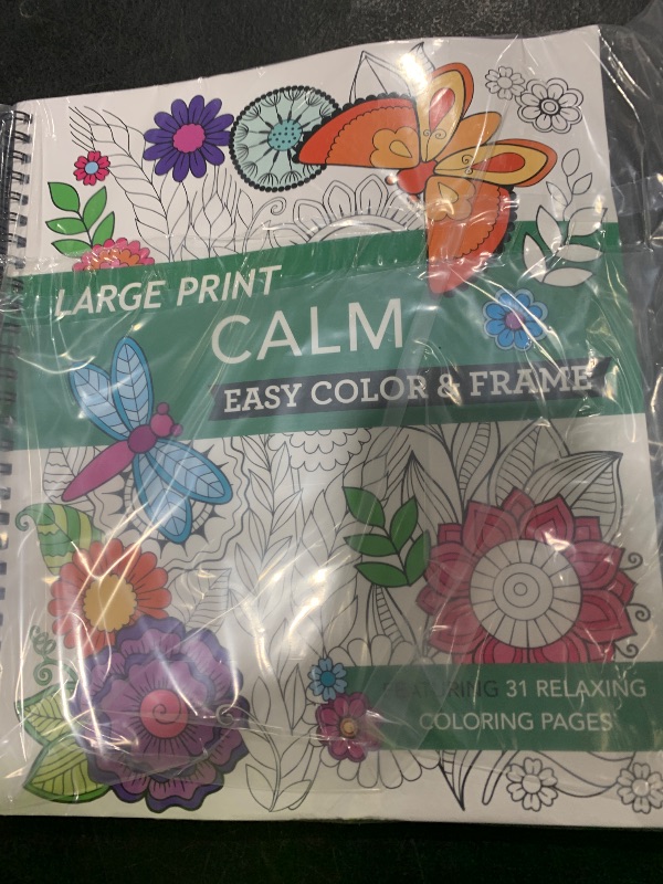 Photo 1 of Large Print Easy Color & Frame - Calm (Stress Free Coloring Book)