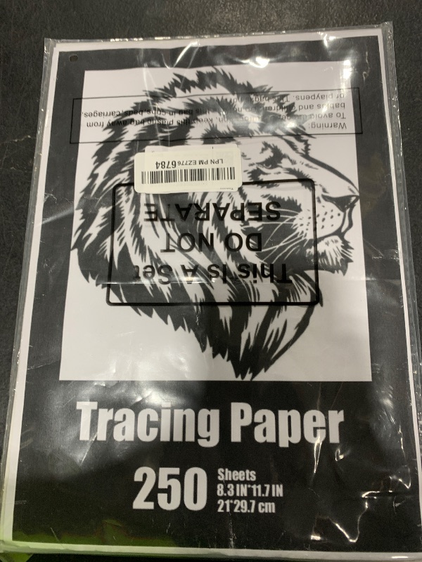 Photo 1 of Tenare 250 Sheets Tracing Paper for Drawing Light up Tracing Paper Pad Translucent Sketching Drawing DIY Crafts Painting Works(White,8.3 x 11.7 Inch)