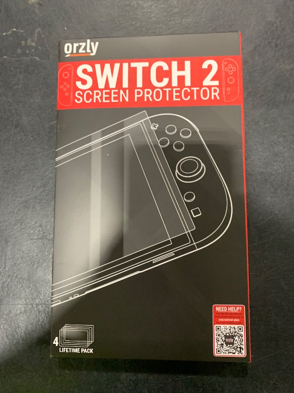 Photo 1 of Orzly Glass Screen Protector for Nintendo Switch 2 Console 2025 Screen Size 7.9 inch 4 Pack. No Bubbles Easy Installation Anti Scratch Edition