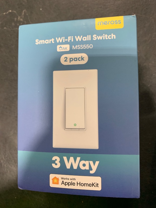 Photo 1 of meross 3-Way Smart Switch 2 Pack, Neutral Wire Required, Compatible with Apple HomeKit, Alexa, Hey Google and SmartThings, Single Pole & 3 Way, 2.4GHz Wi-Fi, Remote and Voice Control, No Hub Required