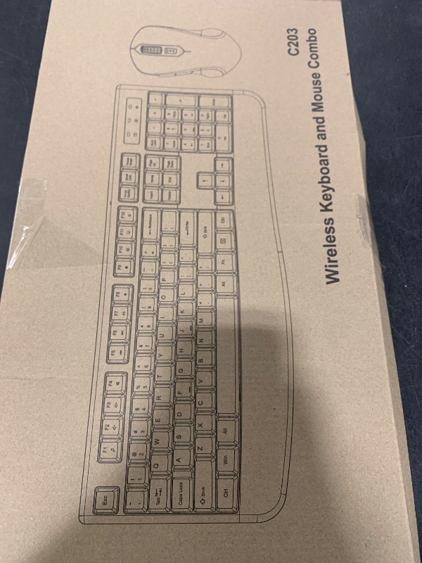 Photo 1 of Wireless Keyboard and Mouse Combo, Full-Sized 2.4GHz Wireless Keyboard with Comfortable Palm Rest and Optical Wireless Mouse for Windows, Mac OS PC/Desktops/Computer/Laptops (Black)