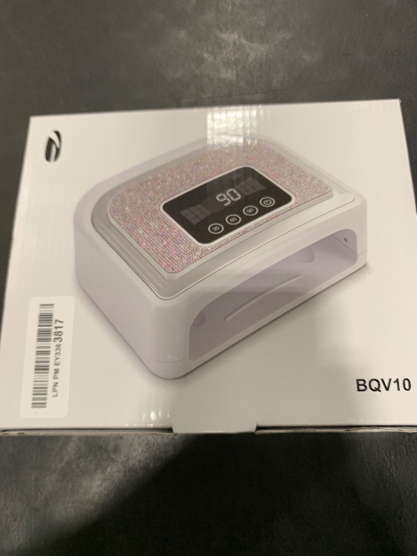 Photo 1 of Aedavey Cordless Nail Lamp, Rechargeable UV Nail Lamp for Gel Nails, LED Nail Lamp with 4 Timer Modes, Gel Nail Light Decorate with Sparkling Nail Rhinestones Diamond (Sparkly Diamond and White)