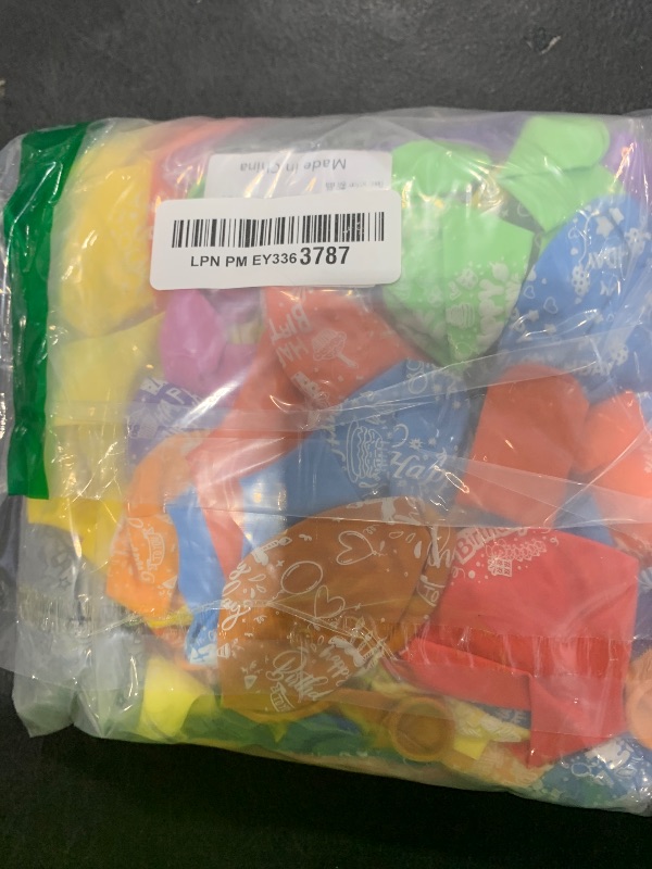 Photo 1 of 100Pcs "Happy Birthday" Printed Colorful Latex Birthday Balloons for Kids Birthday Party Decoration