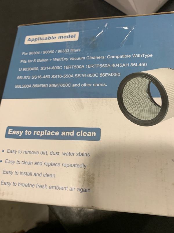 Photo 1 of Replacement Filter For Shop Vac Filters 90304 90585 Wet Dry Shop Vac Filter - Perfect for Wet Dry vacuum cleaner Shop vac Filters 5 Gallon and above - Long