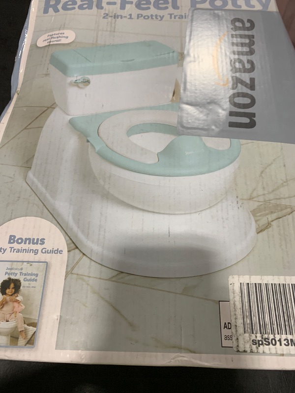 Photo 1 of Real Feel 2-in-1 Potty with Wipes Storage, Flushing Sounds & Disposable Liners - Realistic Toilet - Easy to Clean & Assemble - Jool Baby (Aqua)
