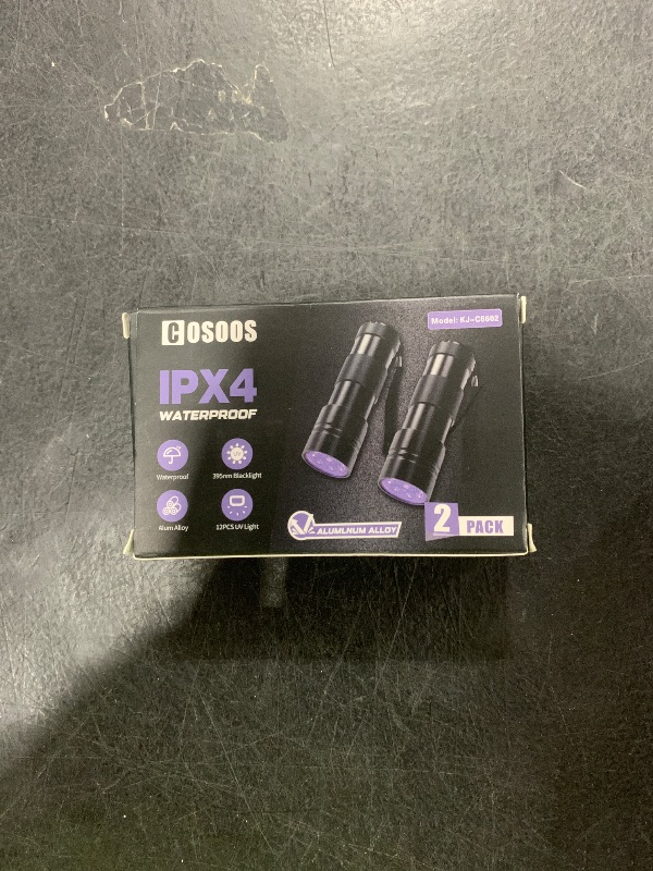 Photo 1 of COSOOS 2 Pack UV Flashlight, 12 LED Handheld Blacklight Flashlight 395nm Mini Light Torch Detector for Dog Pet Urine Stains, Bed Bugs and Scorpions. (Batteries not Included)