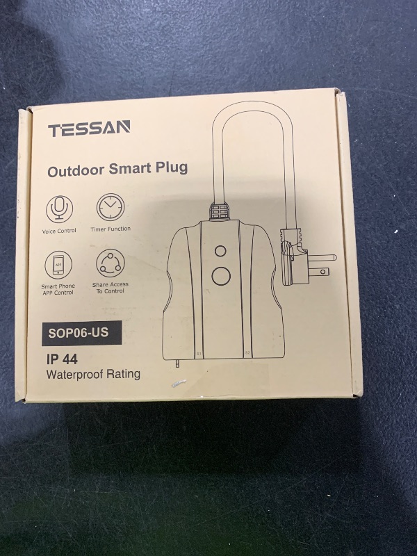 Photo 1 of Outdoor Smart Plug Waterproof, TESSAN Smart WiFi Outlet Compatible with Alexa, Google Assistant, 2 Individual Sockets Outside Power Strip with Switch, 2.4GHz Wi-Fi Only, for Lights and 2HP Pool Pump