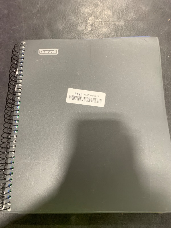 Photo 1 of Dunwell 5-Subject Notebook, College Ruled, Colorful Movable Pocket Dividers with Tabs, Front/Back Plastic Covers, 200 Sheets (400 Pages) of 3-Hole Punch Perforated 8.5x11 Paper