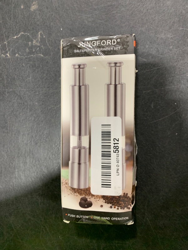Photo 1 of [2 Pieces] Premium Stainless Steel Salt Grinder and Pepper Mill Set for Pepper Sea Salt Himalayan Salt and Spices with Thumb Button for One Hand Operation