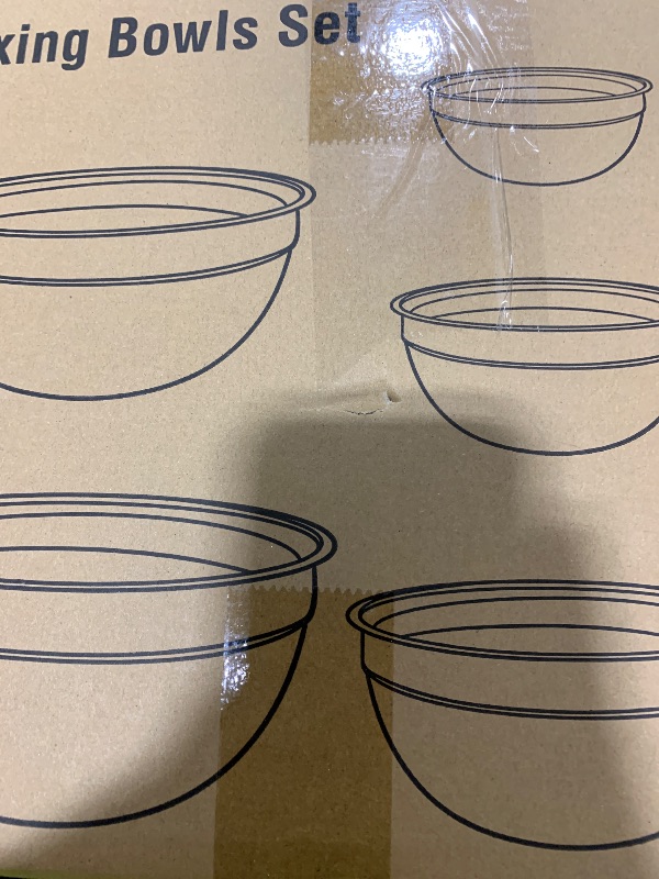 Photo 1 of WEPSEN Mixing Bowls with Lid Set, 27PCS Kitchen Utensils Metal Bowl Stainless Steel Nesting Bowls, Measuring Cups and Spoons, Egg Whisk for Baking