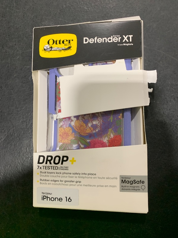 Photo 1 of OtterBox iPhone 16 Defender Series XT Clear Case - Floral Purple