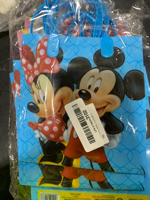 Photo 1 of Disney Mickey and Minnie Mouse Character 12 Premium Quality Party Favor Reusable Goodie Small Gift Bags