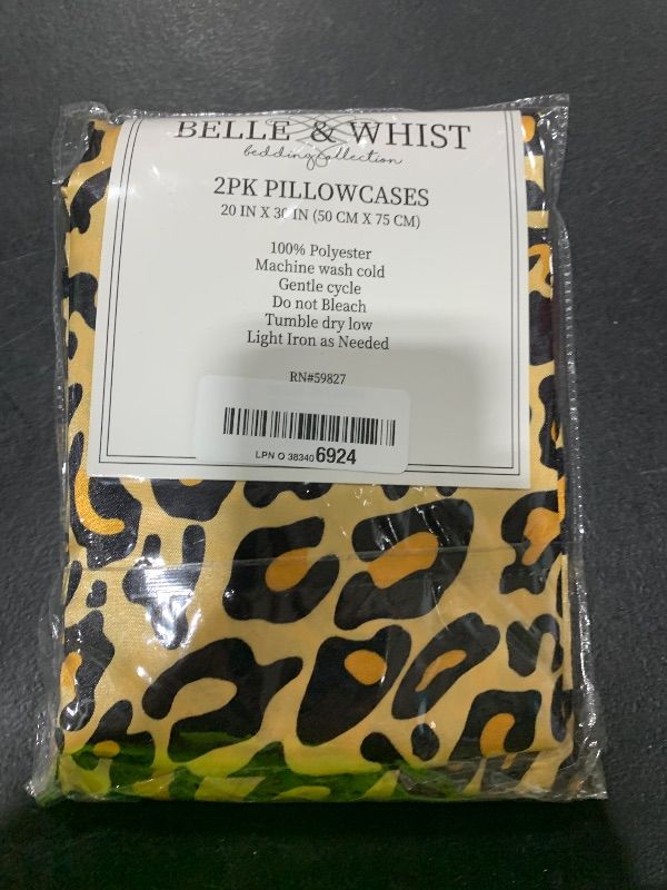 Photo 1 of Beatrice Home Fashions 100% Luxury Satin Pillowcase 2 Pack, Queen 20x30 Inches, Leopard