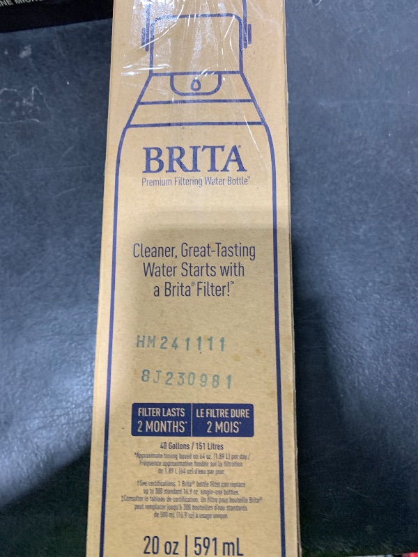 Photo 1 of Brita Stainless Steel Premium Filtering Water Bottle, BPA-Free, Reusable, Insulated, Replaces 300 Plastic Water Bottles, Filter Lasts 2 Months or 40 Gallons, Includes 1 Filter, Stainless - 20 oz.