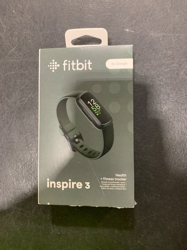 Photo 1 of Fitbit Inspire 3 Health &-Fitness-Tracker with Stress Management, Workout Intensity, Sleep Tracking, 24/7 Heart Rate and more, Midnight Zen/Black One Size (S & L Bands Included)