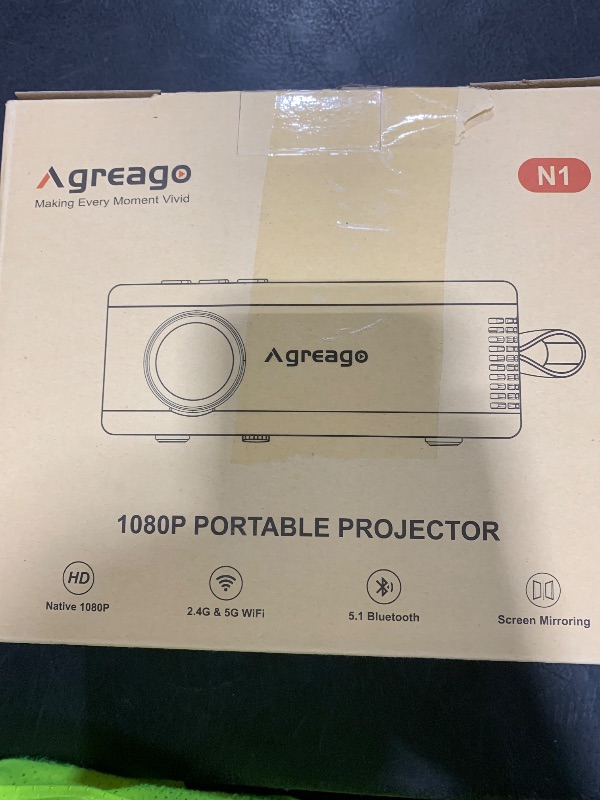 Photo 1 of 15000 Lumens Outdoor Movie Projector - Native 1080P HD Portable Projector with WiFi 6/Bluetooth 5.2, Compatible with iPhone, Android, Fire Stick, PS5, Xbox(USB-C Cable) ±15° Keystone