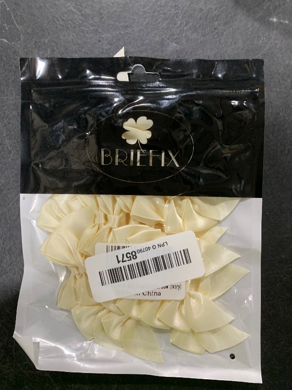Photo 1 of Briefix 25 Pieces Mini Satin Ribbon Bows with Removable Sticky Gel Pads (Ivory)