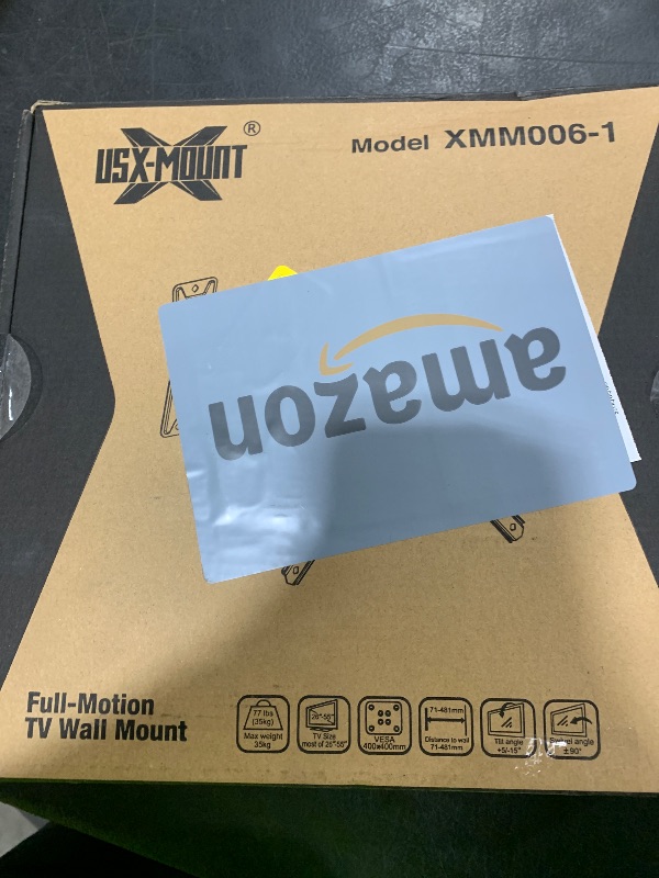 Photo 1 of USX MOUNT UL Listed Full Motion TV Mount, Swivel Articulating Tilt TV Wall Mount for 26-55Inch LED, 4K, Wall Mount Bracket with VESA 400x400mm Up to 77lbs, Perfect Center Design -XMM006-1