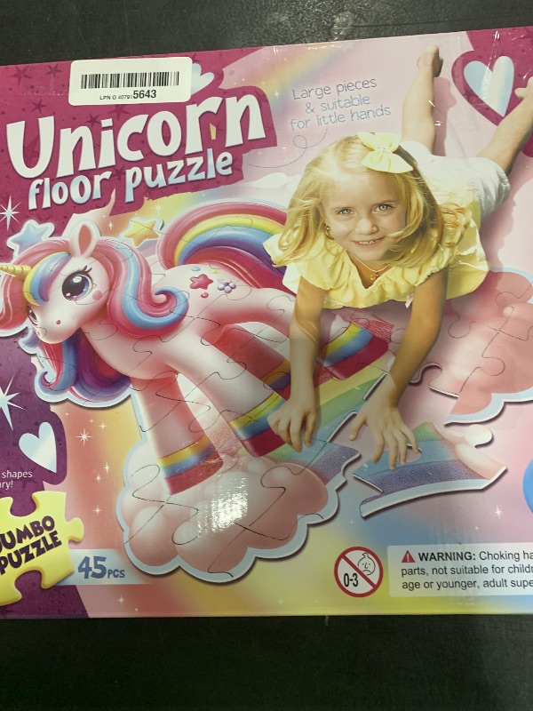 Photo 1 of Unicorn Floor Puzzles for Kids Age 4-6, 45PCS Giant Floor Puzzles Educational Jigsaw Puzzles for Kids Unicorn Gifts for Girls 4 5 6 7 8 Years Old