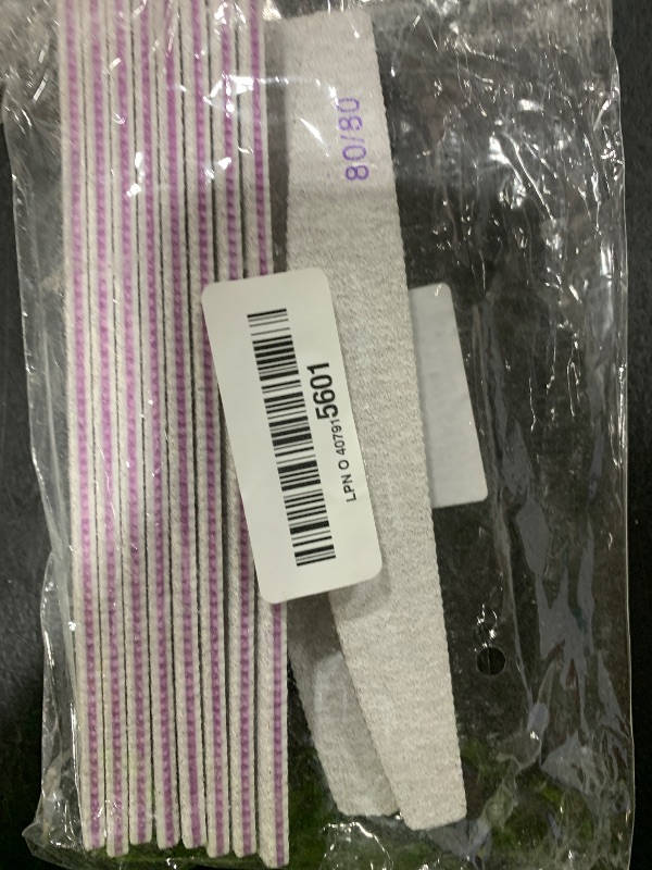 Photo 1 of 80/80 Grit Nail Files (10 Pack), Emery Boards for Acrylic Nails and Gel Nails, Coarse Nail File Double Sided 80 Grits Emory Professional Nail Filers Reusable Washable Manicure Curved Gray